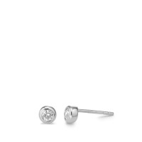 Clous d'oreilles Or blanc 9K Zircone 2 Pierres Ø4.5 mm-588848