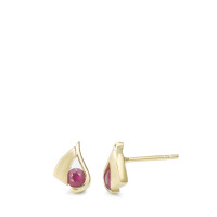 Clous d'oreilles Or jaune 9K Rubis 2 Pierres-588854