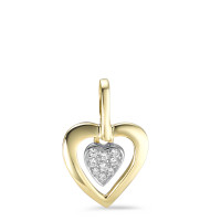 Pendentif Or jaune 9K Zircone 9 Pierres Coeur Ø10 mm-588868