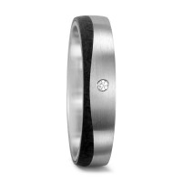 Alliance Or blanc 14K, Carbone Diamant 0.015 ct, tw-si-588899