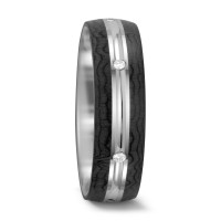Alliance Or blanc 14K, Carbone Diamant 0.06 ct, 6 Pierres, tw-si-588901
