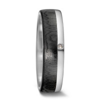 Alliance Or blanc 14K, Carbone Diamant 0.01 ct, tw-si-588907