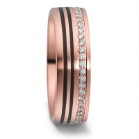 Alliance Or rouge 14K, Carbone Diamant 0.40 ct, 50 Pierres, w-si-588927