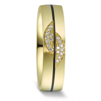 Alliance Or jaune 14K, Carbone Diamant 0.09 ct, 18 Pierres, w-si-588929