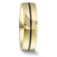 Alliance Or jaune 14K, Carbone Diamant 0.048 ct, 6 Pierres, w-si-588931