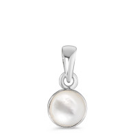 Pendentif Argent Rhodié nacre blanc Ø7 mm-589195