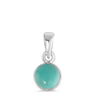Pendentif Argent Turquoise vert Rhodié Ø7 mm-589198