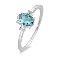 Bague Or blanc 18K Topaze 3 Pierres, w-si-589251