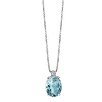 Collier Or blanc 18K Topaze 0.02 ct, 2 Pierres, w-si 39-42 cm-589254