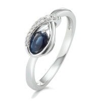 Bague Or blanc 9K Saphir 10 Pierres-589298