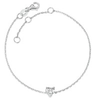 Bracelet Argent Zircone Rhodié Coeur 16-19 cm-589384