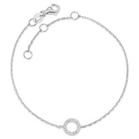Bracelet Argent Zircone Rhodié 16-19 cm Ø7 mm-589398