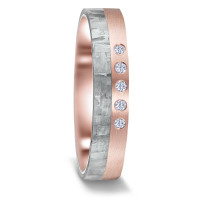 Alliance Or rouge 14K, Carbone Diamant 0.05 ct, 5 Pierres, w-si-589662