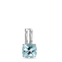 Pendentif Or blanc 9K Topaze bleu-589677