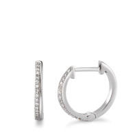 Klappcreolen 750/18 K Weissgold Diamant 0.08 ct, 28 Steine, w-si-589815