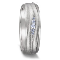 Partnerring 750/18 K Weissgold Diamant 0.077 ct, 5 Steine, w-si-590105
