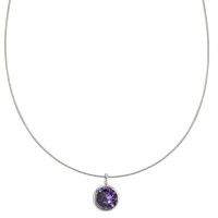 Collier Acier inoxydable Zircone violet 42 cm-590220