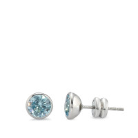 Ohrstecker Edelstahl Zirkonia aqua, 2 Steine Ø6.5 mm-590221