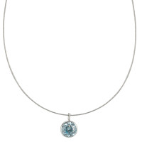 Collier Acier inoxydable Zircone aqua 42 cm-590222