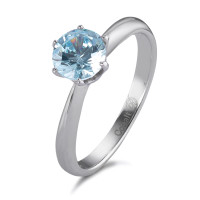 Bague solitaire Cobalt Zircone aqua-590232