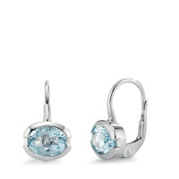 Pendant d'oreilles Or blanc 18K Topaze bleu, 2 Pierres-590306