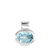 Pendentif Or blanc 18K Topaze bleu-590308