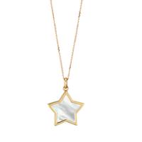 Collier Or jaune 18K nacre Étoile 42 cm Ø15 mm-590583