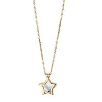 Collier Or jaune 18K nacre blanc Étoile 42 cm-590584