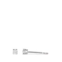 Clous d'oreilles Or blanc 18K Zircone 2 Pierres Ø2.5 mm-590593