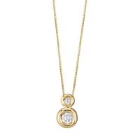Collier Or jaune 18K Zircone 2 Pierres 42 cm-590596