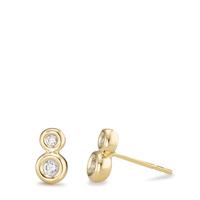 Clous d'oreilles Or jaune 18K Zircone 4 Pierres-590597