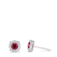 Clous d'oreilles Or blanc 18K Zircone Ø6.5 mm-590602