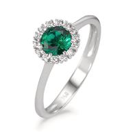 Bague Or blanc 18K Zircone vert Ø7.5 mm-590616