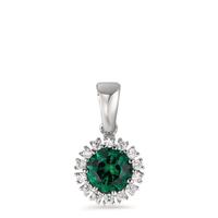 Pendentif Or blanc 18K Zircone vert Ø7.5 mm-590617