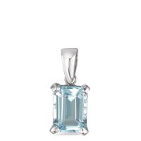 Pendentif Or blanc 18K Topaze bleu-590618