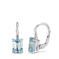 Pendant d'oreilles Or blanc 18K Topaze bleu, 2 Pierres-590619