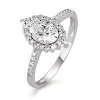 Bague Or blanc 18K Zircone-590629
