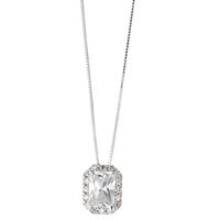 Collier Or blanc 18K Zircone 42 cm-590633