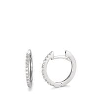 Créoles à charnières Or blanc 18K Zircone 24 Pierres-590678