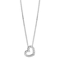 Collier Or blanc 18K Zircone Coeur 42 cm-590718