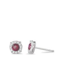 Clous d'oreilles Or blanc 9K Zircone 26 Pierres Ø6 mm-590754