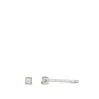 Clous d'oreilles Or blanc 18K Diamant 0.04 ct, 2 Pierres, w-si Ø2.2 mm-590764