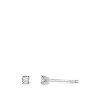 Clous d'oreilles Or blanc 18K Diamant 0.06 ct, 2 Pierres, w-si Ø2.5 mm-590765