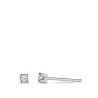 Clous d'oreilles Or blanc 18K Diamant 0.10 ct, 2 Pierres, w-si Ø2.5 mm-590767