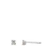 Clous d'oreilles Or blanc 18K Diamant 0.14 ct, 2 Pierres, w-si Ø3 mm-590769