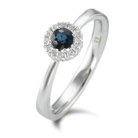 Bague Or blanc 18K Saphir 13 Pierres, Diamant blanc, 0.12 ct, 12 Pierres, w-si-590841