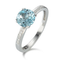 Bague Or blanc 18K Topaze bleu-590844