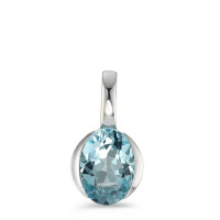 Pendentif Or blanc 18K Topaze bleu-590863
