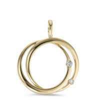 Pendentif Or jaune 18K Diamant 0.05 ct, 2 Pierres, w-si Ø17 mm-590872