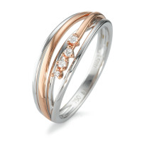 Bague Or blanc 18K, Or rouge 18K Diamant 0.055 ct, 4 Pierres, w-si-590881